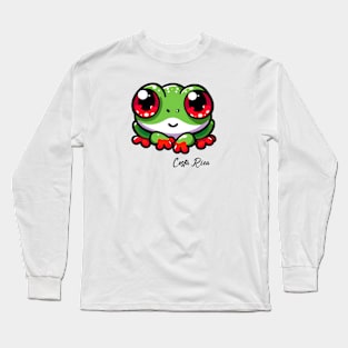 Cute & Cuddly: Red-Eyed Tree Frog Costa Rica 🐸 Long Sleeve T-Shirt